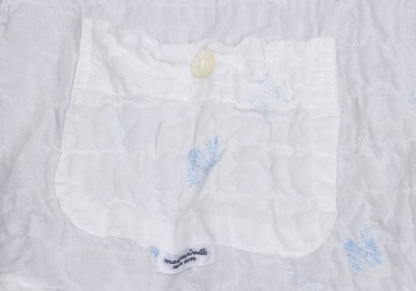 Mademoiselle NON NON Logo Embroidered Blouse White Size 38M