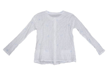 Mademoiselle NON NON Logo Embroidered Blouse White Size 38M