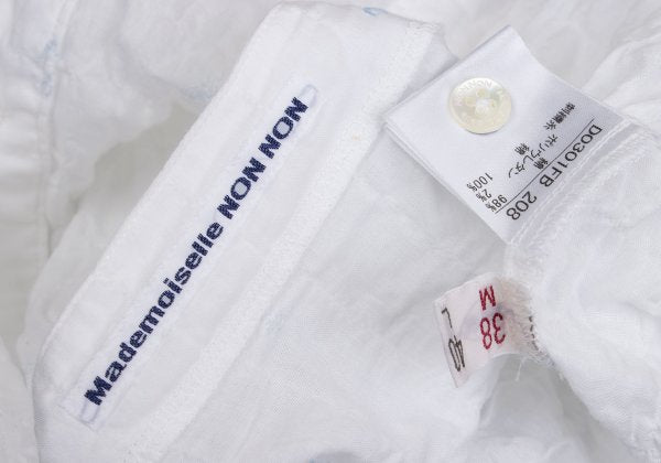 Mademoiselle NON NON Logo Embroidered Blouse White Size 38M