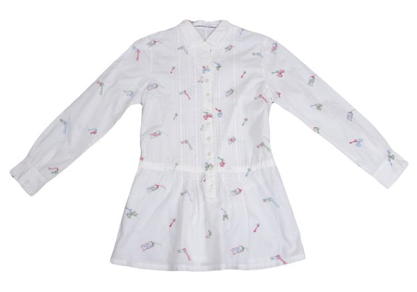 Mademoiselle NON NON Key Embroidery Pintuck Blouse Size 38M