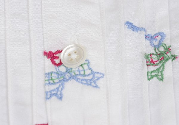 Mademoiselle NON NON Key Embroidery Pintuck Blouse Size 38M