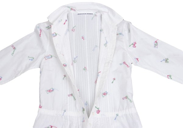Mademoiselle NON NON Key Embroidery Pintuck Blouse Size 38M
