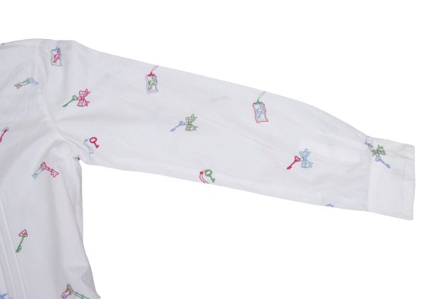 Mademoiselle NON NON Key Embroidery Pintuck Blouse Size 38M
