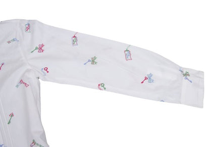 Mademoiselle NON NON Key Embroidery Pintuck Blouse Size 38M