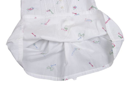Mademoiselle NON NON Key Embroidery Pintuck Blouse Size 38M