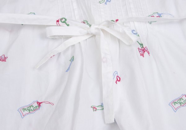 Mademoiselle NON NON Key Embroidery Pintuck Blouse Size 38M