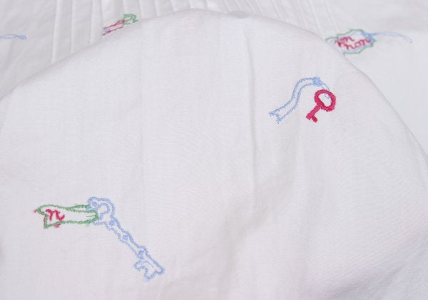 Mademoiselle NON NON Key Embroidery Pintuck Blouse Size 38M