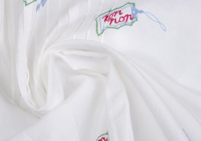 Mademoiselle NON NON Key Embroidery Pintuck Blouse Size 38M
