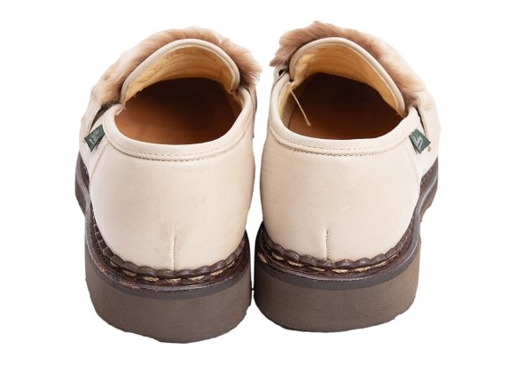 Paraboot ORSAY LAPIN Rabbit Fur Loafer Shoes Beige Boots Size 22CM