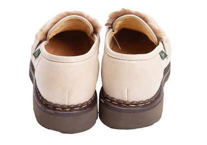 Paraboot ORSAY LAPIN Rabbit Fur Loafer Shoes Beige Boots Size 22CM