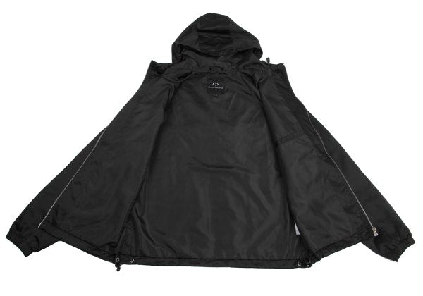 ARMANI EXCHANGE Poly Logo Double Zip Black Size M