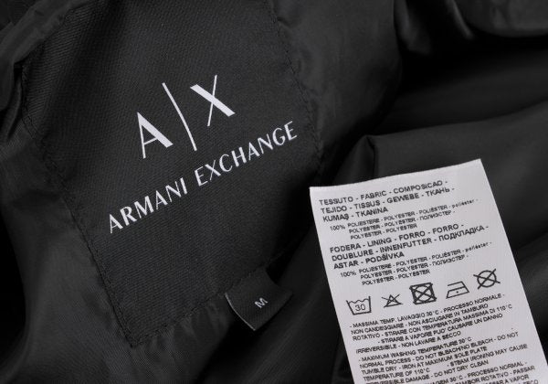 ARMANI EXCHANGE Poly Logo Double Zip Black Size M