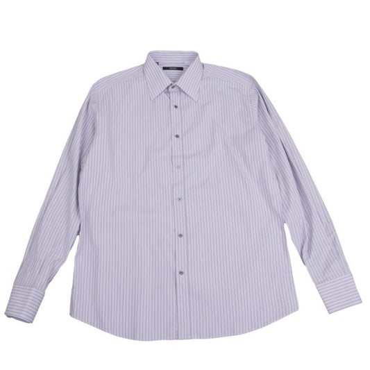 GUCCI Purple Cotton Stripe Shirt Size 42