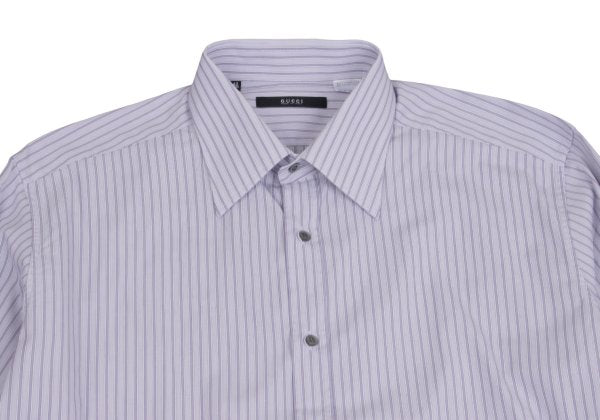 GUCCI Purple Cotton Stripe Shirt Size 42