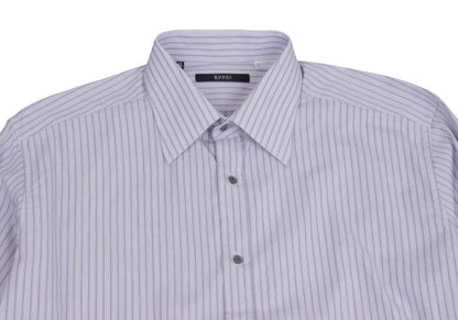 GUCCI Purple Cotton Stripe Shirt Size 42