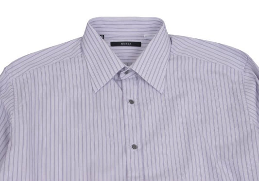 GUCCI Purple Cotton Stripe Shirt Size 42