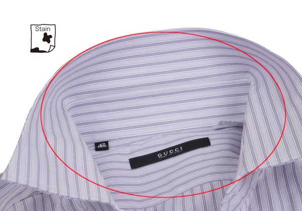 GUCCI Purple Cotton Stripe Shirt Size 42
