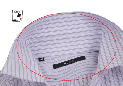 GUCCI Purple Cotton Stripe Shirt Size 42