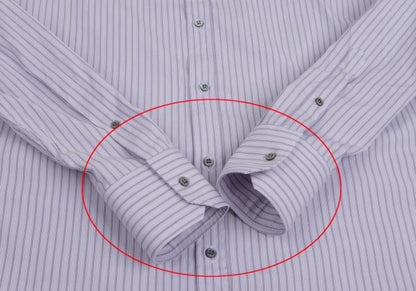 GUCCI Purple Cotton Stripe Shirt Size 42