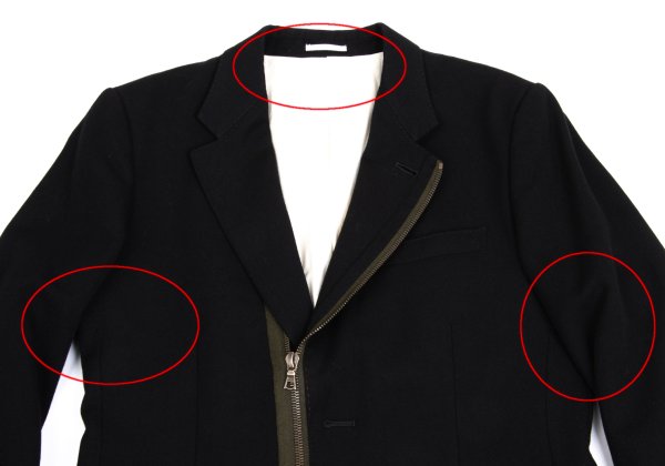 Paul Smith Wool Zip Design Blazer Black Size XL