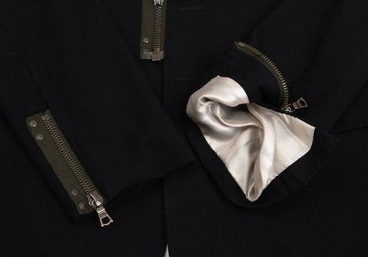 Paul Smith Wool Zip Design Blazer Black Size XL