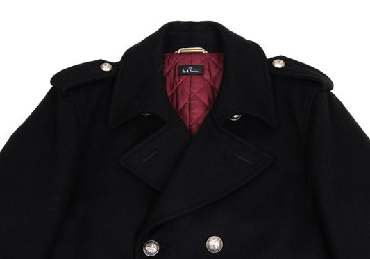 Paul Smith PS Quilted Cashmere Blend P-Coat Black Size L2