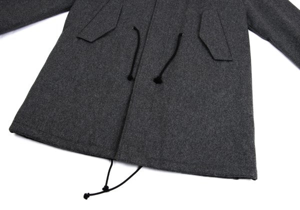 Paul Smith PS Wool Cashmere Raccoon Fur Coat Gray Size XL