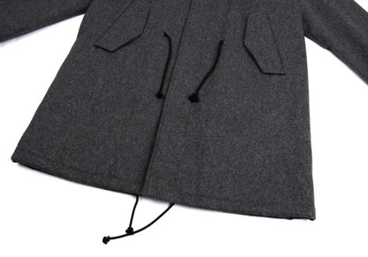 Paul Smith PS Wool Cashmere Raccoon Fur Coat Gray Size XL