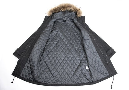 Paul Smith PS Wool Cashmere Raccoon Fur Coat Gray Size XL