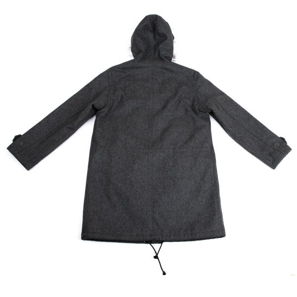 Paul Smith PS Wool Cashmere Raccoon Fur Coat Gray Size XL