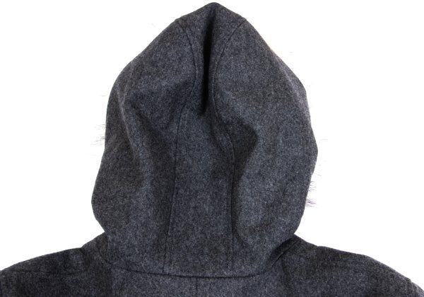 Paul Smith PS Wool Cashmere Raccoon Fur Coat Gray Size XL