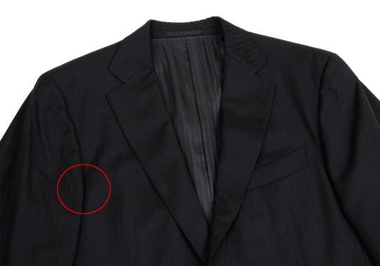 Ermenegildo Zegna Black Wool Shadow Stripe 2B Jacket Size 50