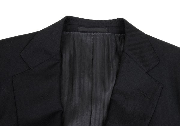 Ermenegildo Zegna Black Wool Shadow Stripe 2B Jacket Size 50