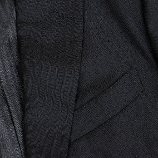 Ermenegildo Zegna Black Wool Shadow Stripe 2B Jacket Size 50