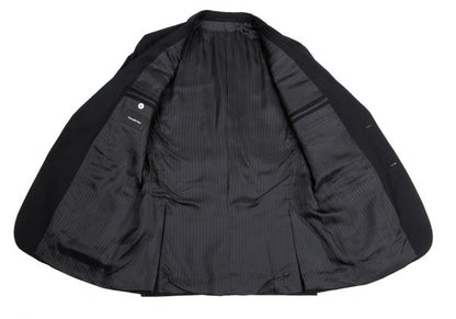Ermenegildo Zegna Black Wool Shadow Stripe 2B Jacket Size 50