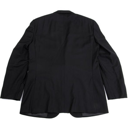 Ermenegildo Zegna Black Wool Shadow Stripe 2B Jacket Size 50