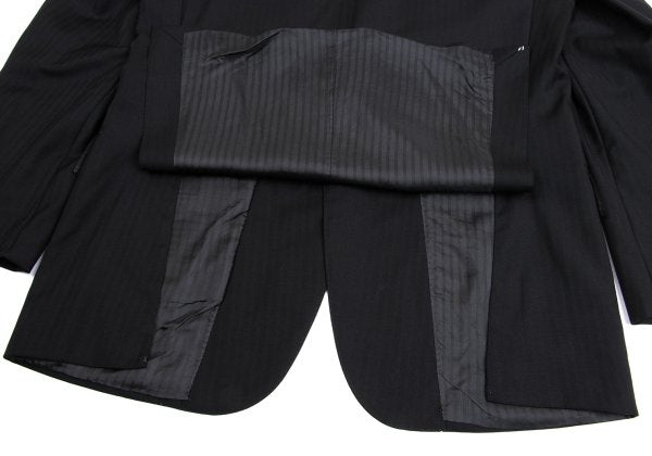 Ermenegildo Zegna Black Wool Shadow Stripe 2B Jacket Size 50