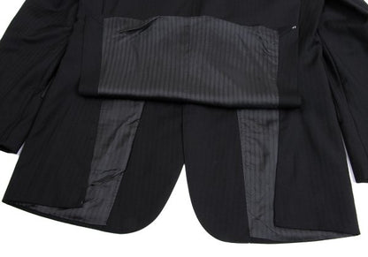 Ermenegildo Zegna Black Wool Shadow Stripe 2B Jacket Size 50