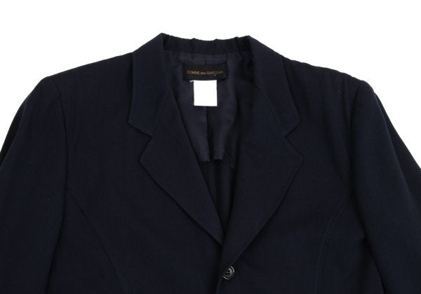 COMME des GARCONS Wool Draped Back Hem Jacket Blue Size M