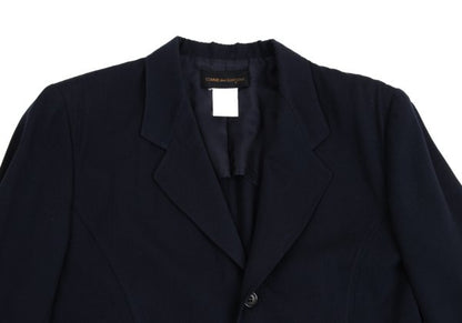 COMME des GARCONS Wool Draped Back Hem Jacket Blue Size M