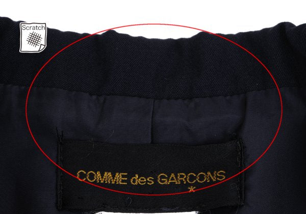 COMME des GARCONS Wool Draped Back Hem Jacket Blue Size M