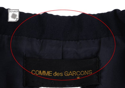 COMME des GARCONS Wool Draped Back Hem Jacket Blue Size M