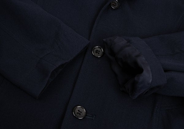 COMME des GARCONS Wool Draped Back Hem Jacket Blue Size M
