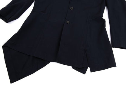 COMME des GARCONS Wool Draped Back Hem Jacket Blue Size M
