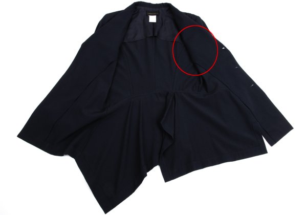 COMME des GARCONS Wool Draped Back Hem Jacket Blue Size M