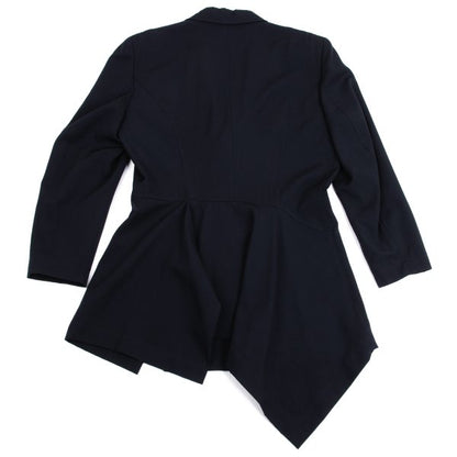 COMME des GARCONS Wool Draped Back Hem Jacket Blue Size M