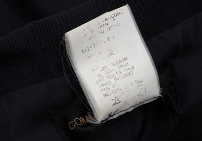 COMME des GARCONS Wool Draped Back Hem Jacket Blue Size M