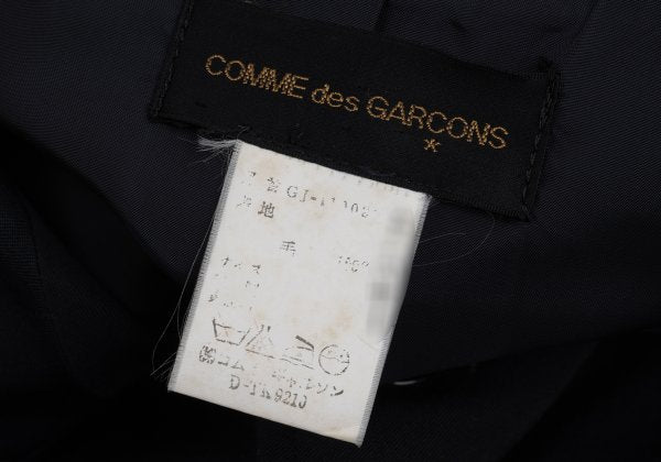 COMME des GARCONS Wool Draped Back Hem Jacket Blue Size M