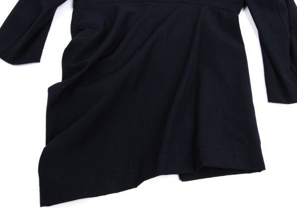 COMME des GARCONS Wool Hem Wrap Jacket Navy Blue Size M