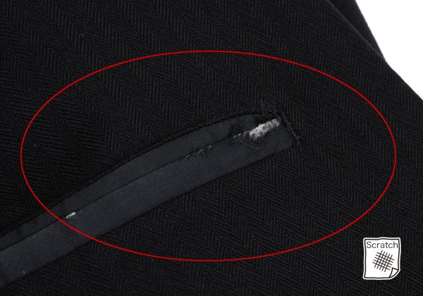 COMME des GARCONS HOMME Black Wool Herringbone Blazer Size M